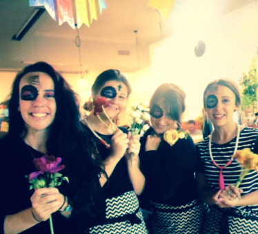 Our b-e-a-utiful sugar skull inspired staff members- Lucy, Ange, Natalie and Rowan.